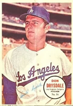 1967 Topps - Posters #16 Don Drysdale Front