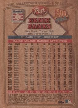 2001 Topps Post Cereal 500 Home Run Club #2 Ernie Banks Back
