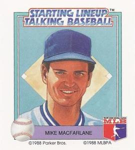 1988 Parker Bros. Starting Lineup Talking Baseball Kansas City Royals #13 Mike Macfarlane Front