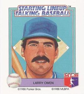 1988 Parker Bros. Starting Lineup Talking Baseball Kansas City Royals #12 Larry Owen Front
