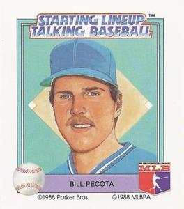 1988 Parker Bros. Starting Lineup Talking Baseball Kansas City Royals #18 Bill Pecota Front