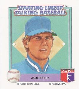 1988 Parker Bros. Starting Lineup Talking Baseball Kansas City Royals #11 Jamie Quirk Front