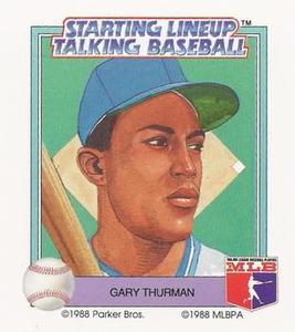 1988 Parker Bros. Starting Lineup Talking Baseball Kansas City Royals #20 Gary Thurman Front