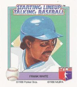 1988 Parker Bros. Starting Lineup Talking Baseball Kansas City Royals #16 Frank White Front