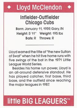 1990 Little Big Leaguers #NNO Lloyd McClendon Back