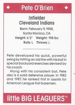 1990 Little Big Leaguers #NNO Pete O'Brien Back