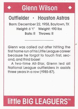 1990 Little Big Leaguers #NNO Glenn Wilson Back