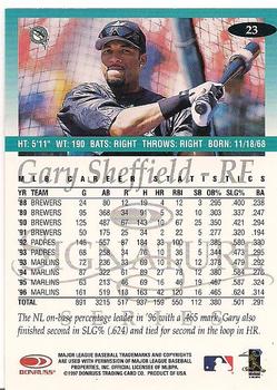 1997 Donruss Signature Series #23 Gary Sheffield Back