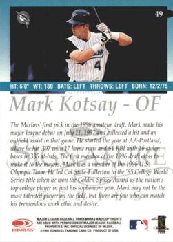 1997 Donruss Signature Series #49 Mark Kotsay Back