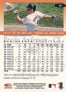 1997 Donruss Signature Series #69 Brady Anderson Back