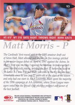 1997 Donruss Signature Series #93 Matt Morris Back