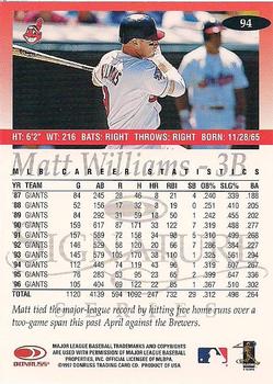 1997 Donruss Signature Series #94 Matt Williams Back