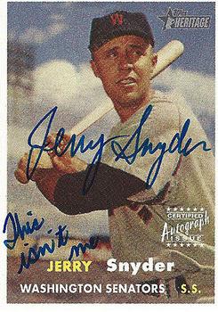 2006 Topps Heritage - Real One Autographs #ROA-JSN Jerry Snyder Front
