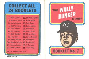 1970 Topps - Booklets #7 Wally Bunker Front
