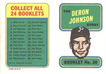 1970 Topps - Booklets #20 Deron Johnson Front