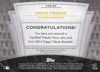 2014 Topps Tribute - Tribute Titans Relics #TTR-DF David Freese Back