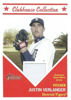 2008 Topps Heritage - Clubhouse Collection Relics #CCJV Justin Verlander Front