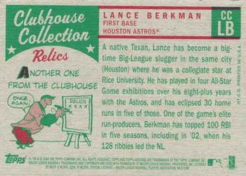 2008 Topps Heritage - Clubhouse Collection Relics #CCLB Lance Berkman Back