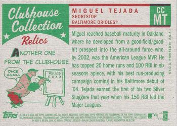 2008 Topps Heritage - Clubhouse Collection Relics #CCMT Miguel Tejada Back