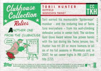 2008 Topps Heritage - Clubhouse Collection Relics #CCTKH Torii Hunter Back