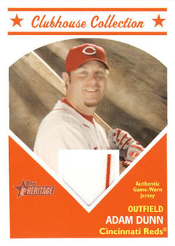 2008 Topps Heritage - Clubhouse Collection Relics #CCAD Adam Dunn Front