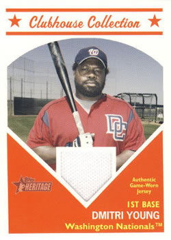 2008 Topps Heritage - Clubhouse Collection Relics #CCDY Dmitri Young Front