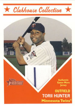 2008 Topps Heritage - Clubhouse Collection Relics #CCTKH Torii Hunter Front