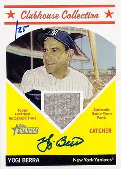 2008 Topps Heritage - Clubhouse Collection Relics Autographs #CCAYB Yogi Berra Front