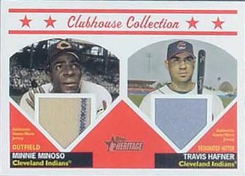 2008 Topps Heritage - Clubhouse Collection Relics Dual #CCD-MH Minnie Minoso / Travis Hafner Front