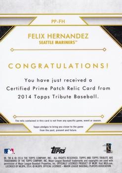 2014 Topps Tribute - Prime Patches #PP-FH Felix Hernandez Back