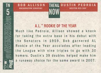 2008 Topps Heritage - Then & Now High Numbers #TN5 Bob Allison / Dustin Pedroia Back