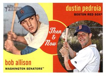 2008 Topps Heritage - Then & Now High Numbers #TN5 Bob Allison / Dustin Pedroia Front