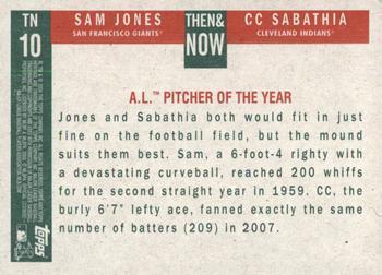 2008 Topps Heritage - Then & Now High Numbers #TN10 Sam Jones / CC Sabathia Back