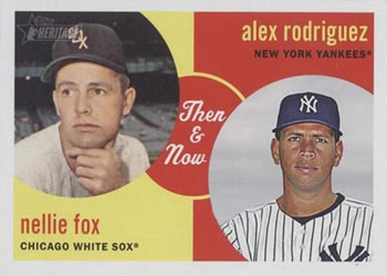 2008 Topps Heritage - Then & Now High Numbers #TN2 Nellie Fox / Alex Rodriguez Front
