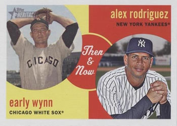 2008 Topps Heritage - Then & Now High Numbers #TN8 Early Wynn / Alex Rodriguez Front