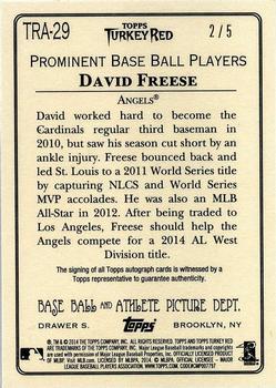 2014 Topps Turkey Red - Autographs #TRA-29 David Freese Back