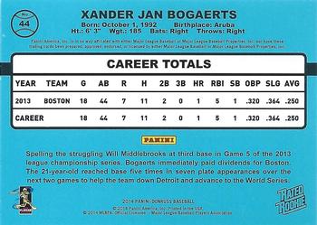 2014 Donruss - Press Proofs Silver #44 Xander Bogaerts Back