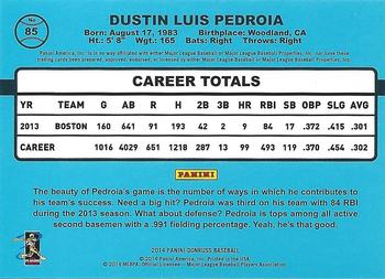 2014 Donruss - Press Proofs Silver #85 Dustin Pedroia Back