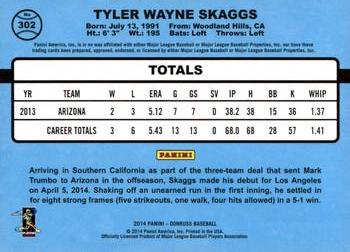 2014 Donruss - Press Proofs Silver #302 Tyler Skaggs Back