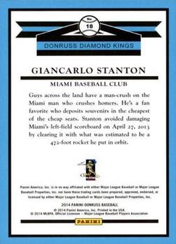 2014 Donruss - Press Proofs Silver #18 Giancarlo Stanton Back