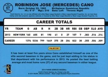 2014 Donruss - Press Proofs Silver #67 Robinson Cano Back