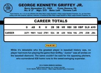 2014 Donruss - Press Proofs Silver #196 Ken Griffey Jr. Back