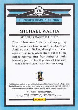 2014 Donruss - Press Proofs Gold #228 Michael Wacha Back