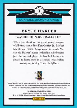 2014 Donruss - Stat Line Career #1 Bryce Harper Back