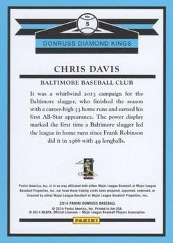 2014 Donruss - Stat Line Career #5 Chris Davis Back