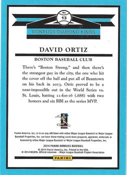 2014 Donruss - Stat Line Career #13 David Ortiz Back