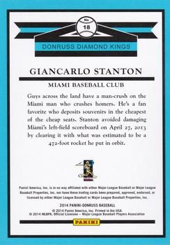 2014 Donruss - Stat Line Career #18 Giancarlo Stanton Back