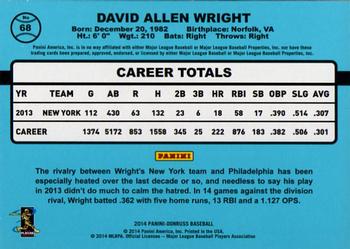 2014 Donruss - Stat Line Career #68 David Wright Back