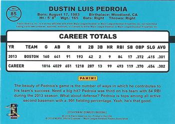 2014 Donruss - Stat Line Career #85 Dustin Pedroia Back