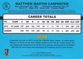 2014 Donruss - Stat Line Career #96 Matt Carpenter Back